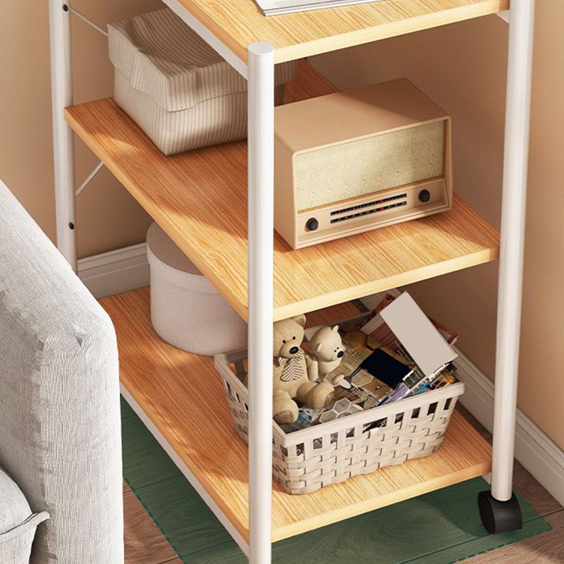 Modern Style Bookshelf Wooden Open Back Bookcase with Caster Wheels for Home Clearhalo 'Bookcases' 'furn' 'furn_bookcases' 'Furniture' 'Office Furniture' 1200x1200_7f9725a1-46ce-466b-9751-c93b96e02437