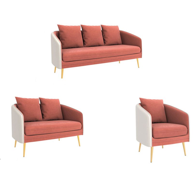 Zeitgenössischer Höhlenarm Standard -Sofa Rückenleder/Samtsofa