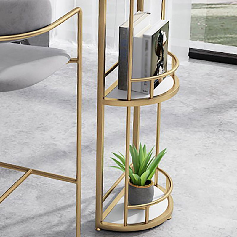 Glam White Stone Bar Dining Table Oval Indoor Bistro Table with Shelve Clearhalo 'Bar Furniture' 'Bar Tables' 'bar_tables' 'furn' 'furn_bar_tables' 'Furniture' 'furniture_bar_tables' 'Kitchen & Dining Furniture' 'kitchen&dining_furn' 'kitchen' 1200x1200_7f994a23-c438-4687-a153-5c3818296ecb