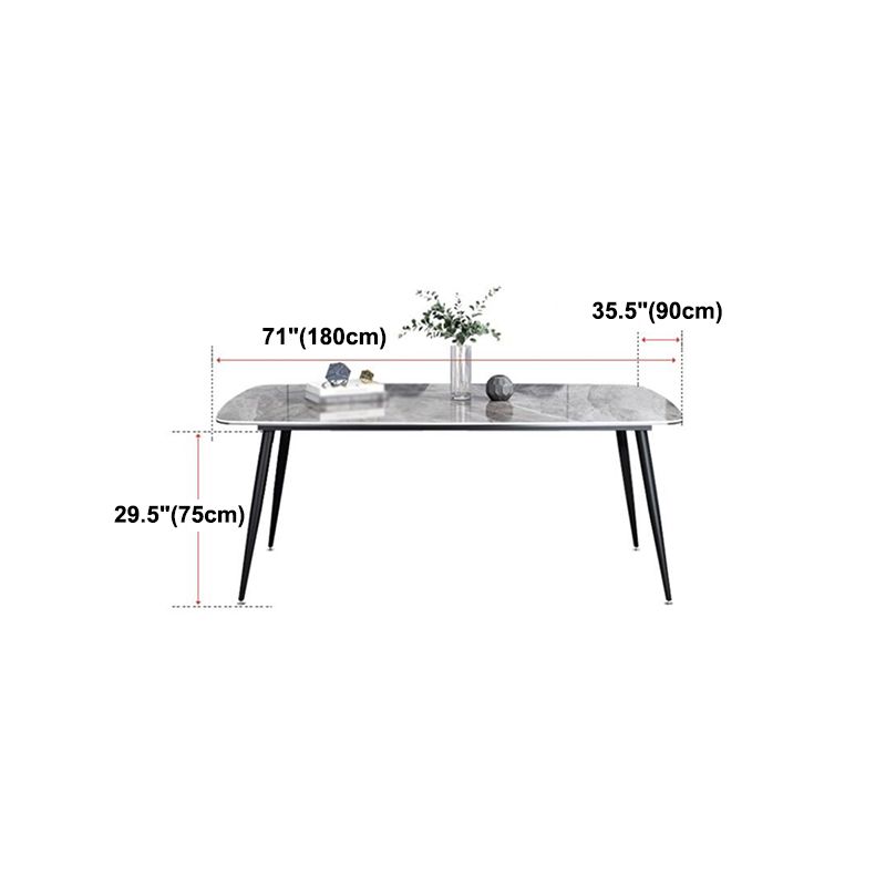 Tavolo da pranzo industriale rettangolo tavolo fisso grigio con pietra sinterizzata