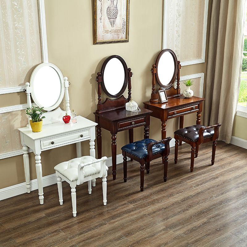 Spiegel & 1 Schubladen Make -up Eitelkeit traditioneller Holzverkederstisch