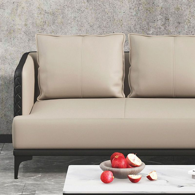 Modernes Wohnzimmersofa Smoking -Armsofa mit Kissen und schwarzen Metallbeinen