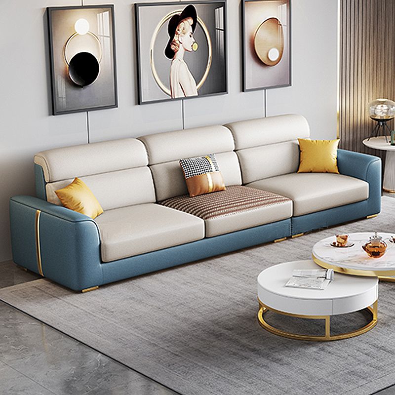 Modern Faux Leather Square Arm Sofa/Sectional for Apartment, Living Room Clearhalo 'furn' 'furn_sectionals' 'Furniture' 'furniture_sectionals' 'Living Room Furniture' 'Sectionals' 1200x1200_7f9de5c9-917e-451f-9d8d-4ec5e2ac6a42