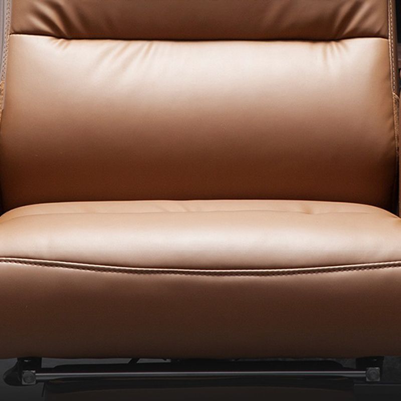 Modern Armless Office Chair No Distressing Leather Ergonomic Slide Chair with Wheels