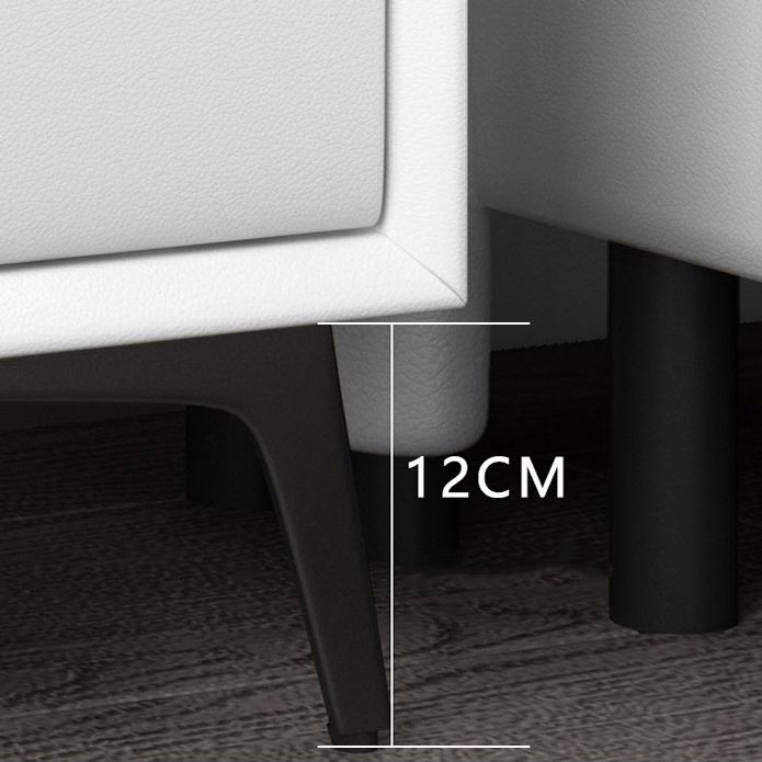 Comodino da letto in pelle notturno contemporaneo con cassetti