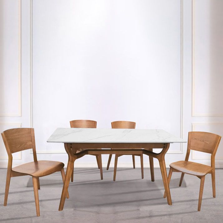 Contemporary Wood Dining Chair Open Back Dining Side Furniture in Matte Finish for Indoor Clearhalo 'Dining Chairs' 'Dining Tables & Seating' 'dining_chair' 'furn' 'furn_dining_chair' 'Furniture' 'Kitchen & Dining Furniture' 1200x1200_7f9f73c7-90ce-4c63-add5-97cb02d84353
