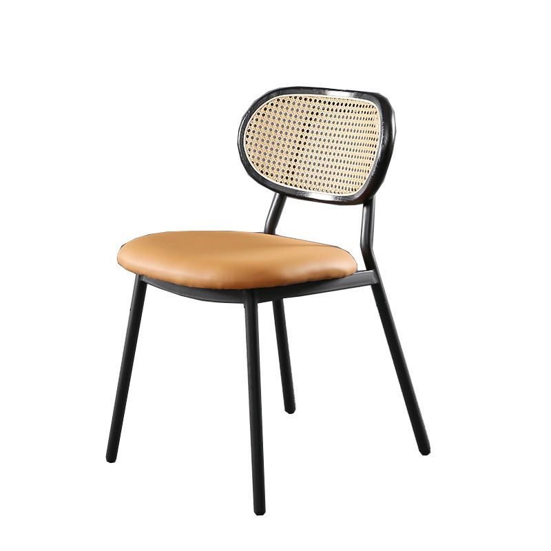 Glam Style PU Leather Chair Cane Back Armless Dining Chair for Indoor Clearhalo 'Dining Chairs' 'Dining Tables & Seating' 'dining_chair' 'furn' 'furn_dining_chair' 'Furniture' 'furniture_dining_chair' 'Kitchen & Dining Furniture' 1200x1200_7f9fedfe-d6f2-40cc-996c-63443c50947d