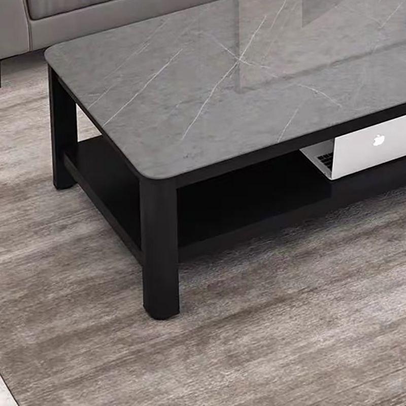 Modern Style White/Black/Grey Rock Rectangular Coffee Table with Slab Top Clearhalo 'Coffee & Accent Tables' 'Coffee Tables' 'coffee_tables' 'Furniture' 'furniture_coffee_tables' 'Living Room Furniture' 1200x1200_7fa05c1a-b601-47c3-b9e5-322af83ab71e
