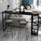 Indoor Glam Counter Height Set Rectangle 1/2/3 Pieces Marble Storage Bistro Set Clearhalo 'Bar Furniture' 'furn' 'furn_home_bar_bar_sets' 'Furniture' 'Home Bars & Bar Sets' 'home_bar_bar_sets' 'Kitchen & Dining Furniture' 1200x1200_7fa1b862-77df-4195-a5f5-e92c6503a134
