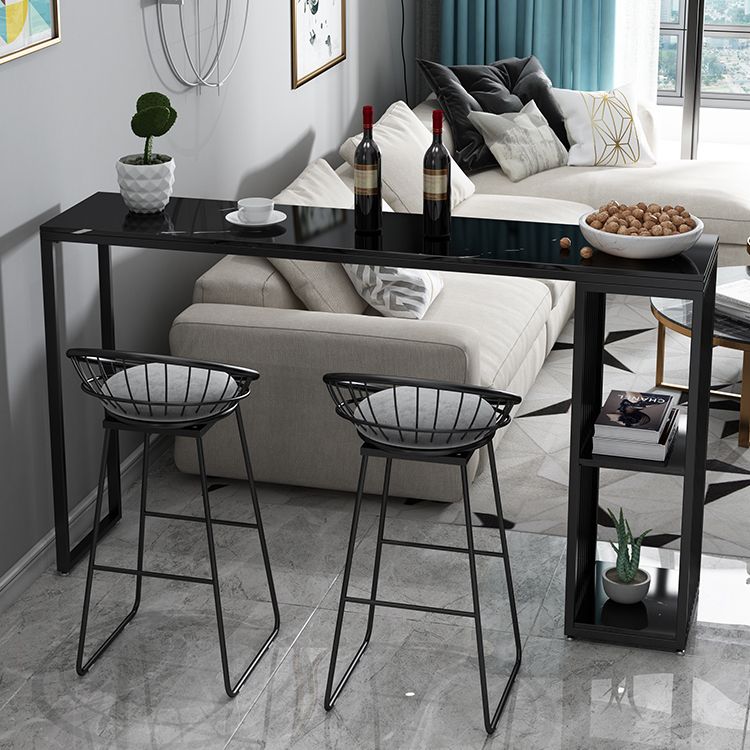 Indoor Glam Counter Height Set Rectangle 1/2/3 Pieces Marble Storage Bistro Set Clearhalo 'Bar Furniture' 'furn' 'furn_home_bar_bar_sets' 'Furniture' 'Home Bars & Bar Sets' 'home_bar_bar_sets' 'Kitchen & Dining Furniture' 1200x1200_7fa1b862-77df-4195-a5f5-e92c6503a134