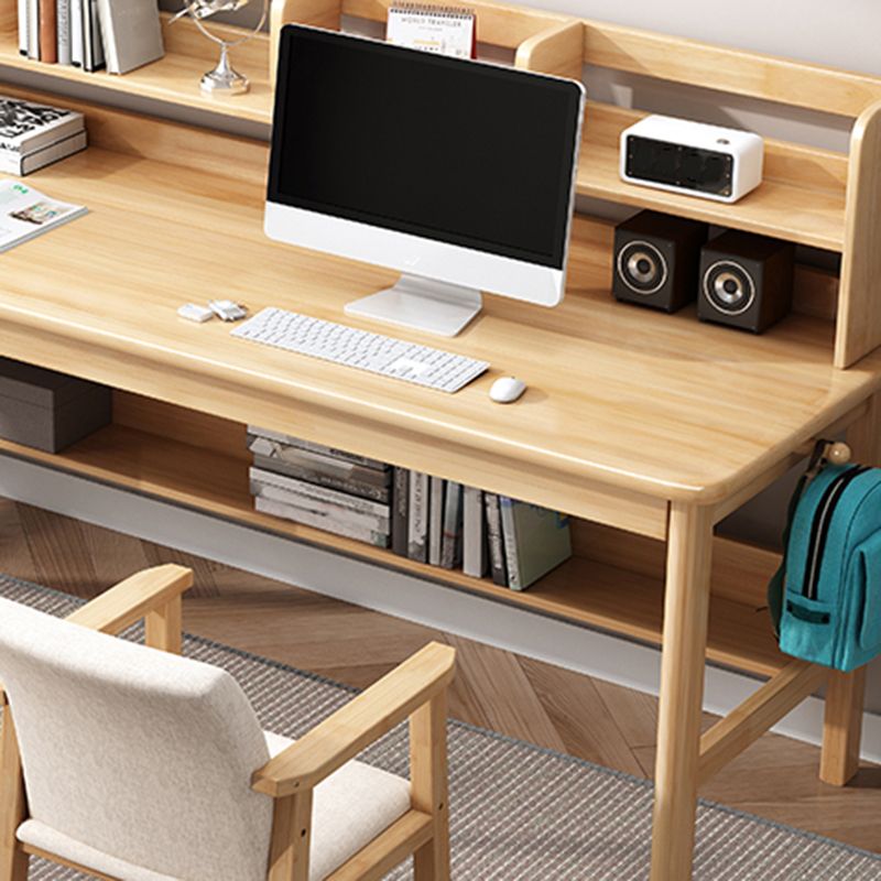 Rectangular Shaped Home Working Table Wood Writing Desk in Brown/White/Natural/Grey