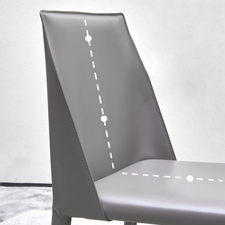 Sillas de comedor sin brazo de cuero sintética silla de comedor moderna para casa
