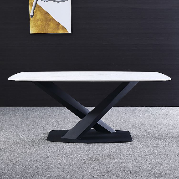 Traditional Luxury Rectangle Dining Table Sintered Stone Table with Pedestal Base Clearhalo ' dining_table' 'Dining Tables & Seating' 'Dining Tables' 'furn' 'furn_dining_table' 'Furniture' 'furniture_dining_table' 'Kitchen & Dining Furniture' 'kitchen&dining_furn' 'kitchen' 'kitchen_dining_table' 1200x1200_7fa2f7d8-8c89-4a6d-a702-1071e17155ad