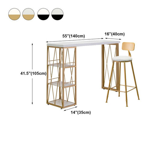Marble Bar Stool Table with Rectangle Table Top Double Pedestal Table, Only Table Clearhalo 'Bar Furniture' 'Bar Tables' 'bar_tables' 'furn' 'furn_bar_tables' 'Furniture' 'furniture_bar_tables' 'Kitchen & Dining Furniture' 1200x1200_7fa31a03-25c9-46ee-b222-ccac32f12bbb