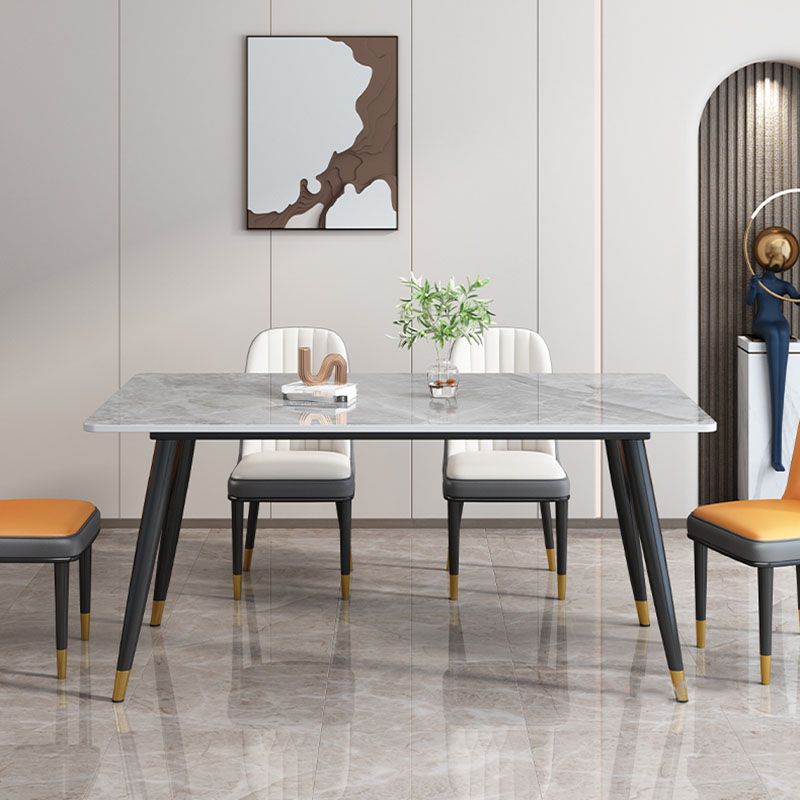 Modern Dining Table Rectangle Sintered Stone Dinner Table for Dining Room Clearhalo 'Dining Tables & Seating' 'Dining Tables' 'dining_table' 'furn' 'furn_dining_table' 'Furniture' 'Kitchen & Dining Furniture' 1200x1200_7fa33962-6360-4a22-a423-323a3dd57e59