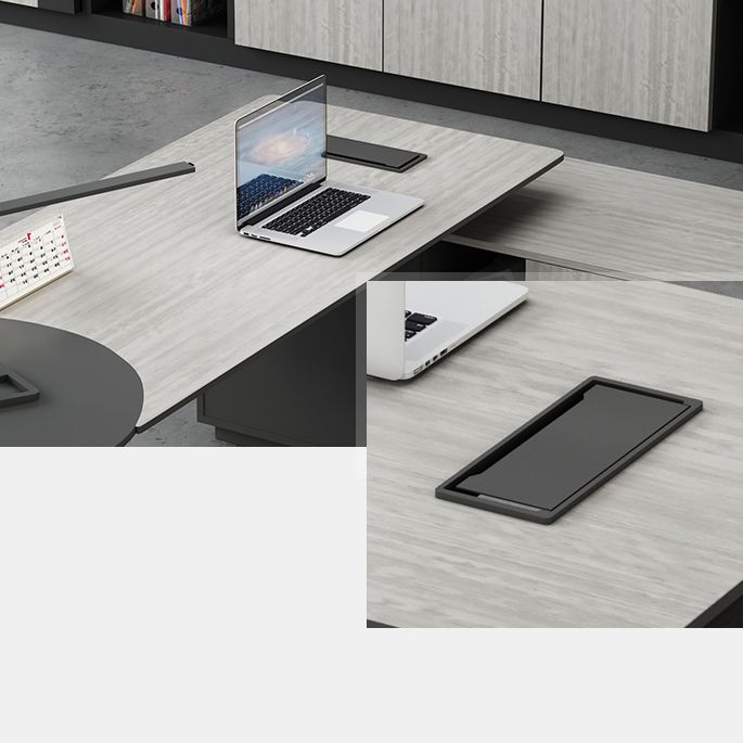 Zeitgenössischer Sockel Executive Desk Holz Office Desk mit Dateischrank