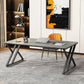 Rectangle Casual Dining Table Grey Tone Fixed Table with Sintered Stone Clearhalo ' dining_table' 'Dining Tables & Seating' 'Dining Tables' 'furn' 'furn_dining_table' 'Furniture' 'furniture_dining_table' 'Kitchen & Dining Furniture' 'kitchen&dining_furn' 'kitchen' 'kitchen_dining_table' 1200x1200_7fa437bf-2157-4d94-aa2e-00221c6ce349