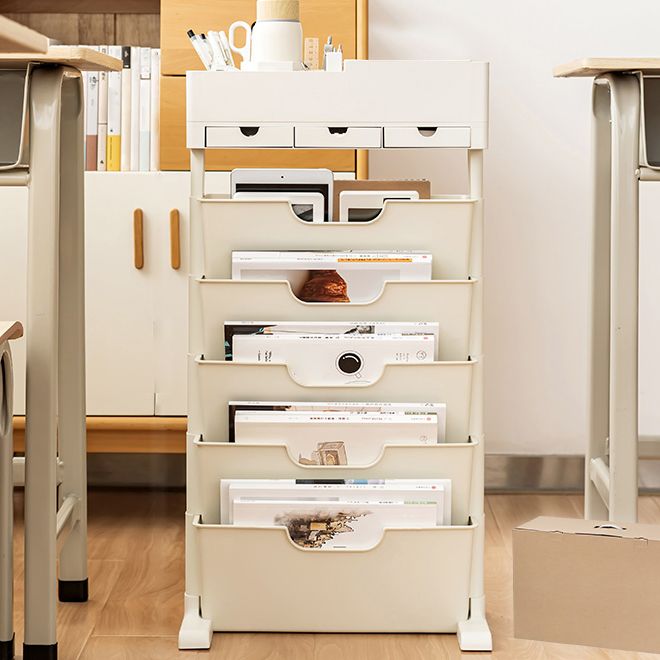 Plastic Bookshelf Contemporary Style Bookcase for Home Office