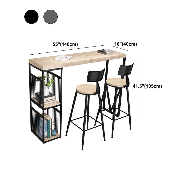 Vaste houten bovenbalktafel industriële balktafel met ijzeren voetstuk