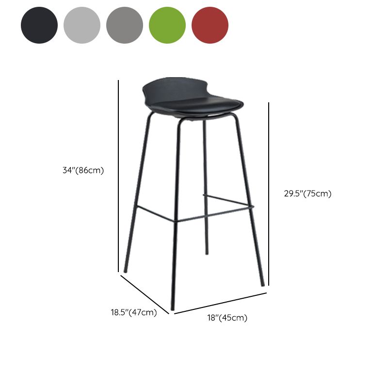 Contemporary Metal Frame Bar Stool Low Back PU Leather Bar Stool for Living Room Clearhalo 'Bar Furniture' 'Bar Stools' 'bar_stools' 'furn' 'furn_bar_stools' 'Furniture' 'Kitchen & Dining Furniture' 1200x1200_7fa5a5e6-3f08-4b53-a933-74e7a8819b5f