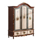Coastal Wardrobe with Hinged Doors Matte Finish Wood Cabinet for Home