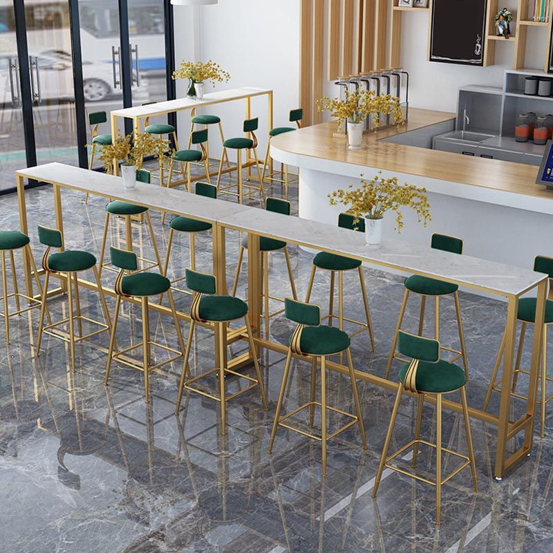 Rectangle Living Room Pub Height Dining Table Contemporary Marble Bistro Table Clearhalo 'Bar Furniture' 'Bar Tables' 'bar_tables' 'furn' 'furn_bar_tables' 'Furniture' 'Kitchen & Dining Furniture' 1200x1200_7fa7af6d-fece-4890-8294-f60cec6a32a4