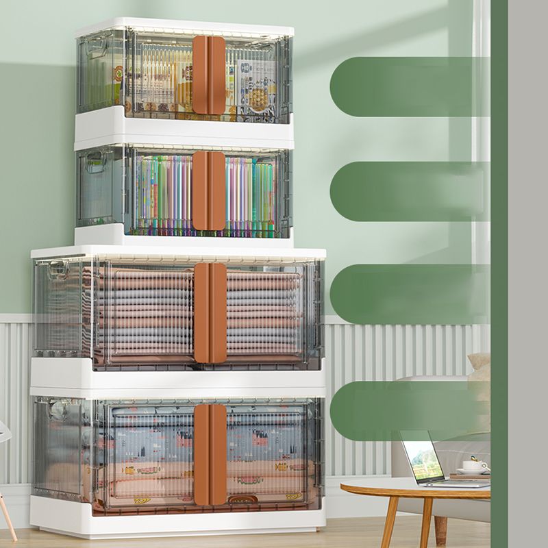 Urban Plastic/Acrylic Shelf Bookcase Folding Bookshelf with Doors
