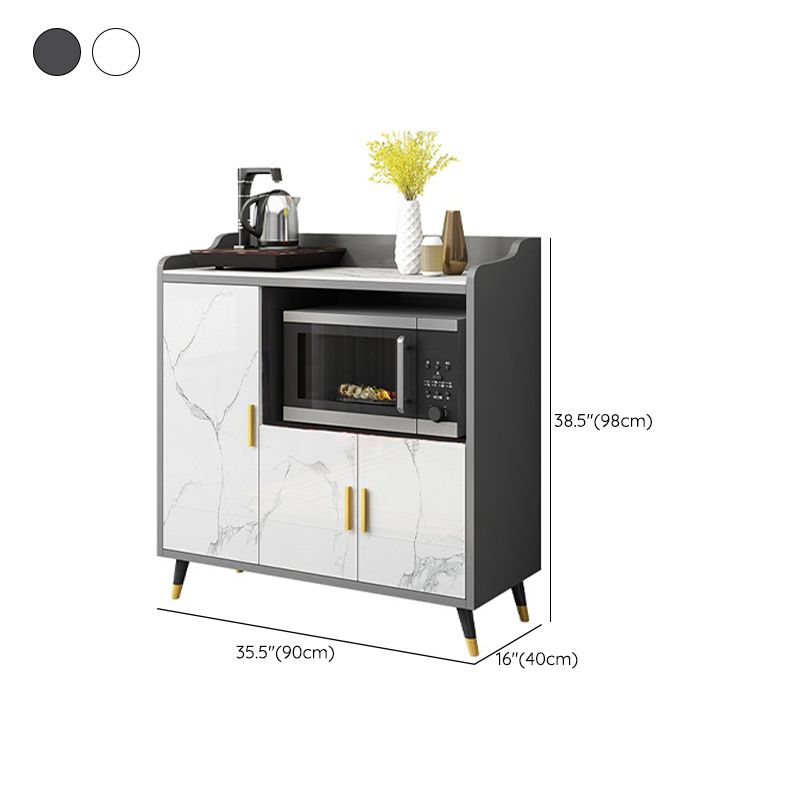 Serveur de cuisine de style moderne serveur en bois d'ingénierie avec rangement ouvert