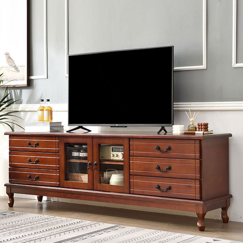 Traditional TV Stand Console Wooden TV Media Console for Living Room Clearhalo 'furn' 'furn_tv_stands_entertainment_centers' 'Furniture' 'Living Room Furniture' 'TV Stands & Entertainment Centers' 'TV Stands & Media Storage Furniture' 'tv_stands_entertainment_centers' 1200x1200_7faa2848-c7c3-4a78-b059-390e7118b25e