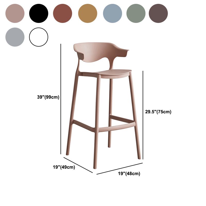 Contemporary Plastic Low Back Counter Stool Plastic Furniture in Matte Finish for Indoor Clearhalo 'Bar Furniture' 'Bar Stools' 'bar_stools' 'furn' 'furn_bar_stools' 'Furniture' 'Kitchen & Dining Furniture' 1200x1200_7faae869-3c24-4ee9-b8d5-391dfe97db29