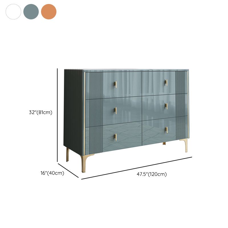 Cassettiera portaoggetti con piano in ardesia per camera da letto doppia orizzontale da 16" con cassetti