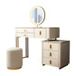 Stone Top Vanity Desk met 6 laden, metaalwit/grijs, 15,75 "D x 30.71" H