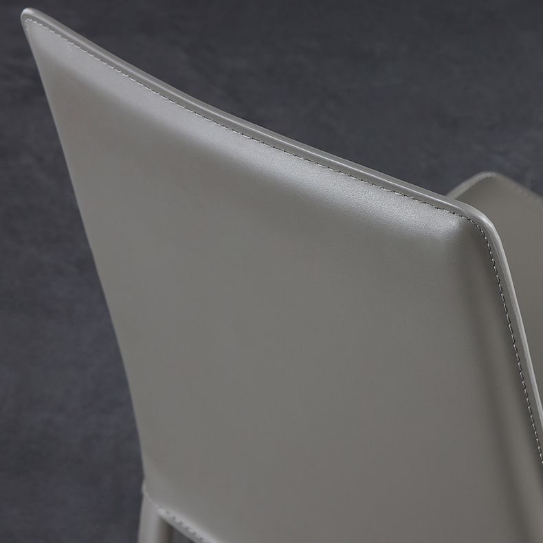 Modern Style Side Chair Faux Leather Solid Back Dining Chair for Home Clearhalo 'Dining Chairs' 'Dining Tables & Seating' 'dining_chair' 'furn' 'furn_dining_chair' 'Furniture' 'furniture_dining_chair' 'Kitchen & Dining Furniture' 1200x1200_7fac2372-27c4-40cf-b13a-b4a630be6832