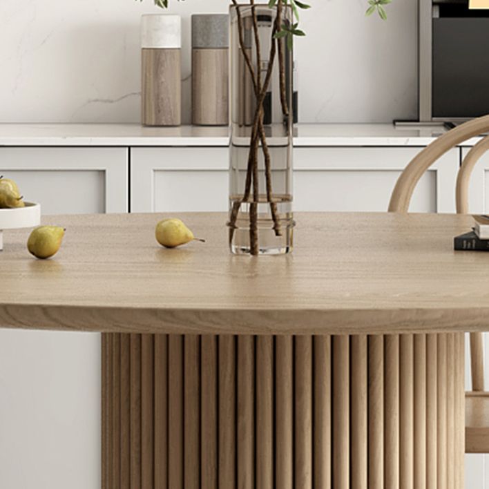 Round Pedestal Casual Dining Table Wood Color Fixed Table with Pinewood Solid Wood Clearhalo ' dining_table' 'Dining Tables & Seating' 'Dining Tables' 'furn' 'furn_dining_table' 'Furniture' 'furniture_dining_table' 'Kitchen & Dining Furniture' 'kitchen&dining_furn' 'kitchen' 'kitchen_dining_table' 1200x1200_7fac69cc-8c0a-4681-b46d-8eeadd4bd05c