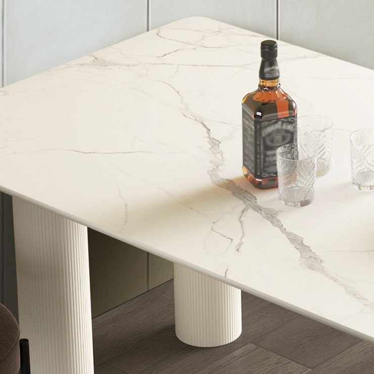 Simplicity Style Sintered Stone Dining Table 3 Legs Base 55" Wide Freeform Table for Home Clearhalo ' dining_table' 'Dining Tables & Seating' 'Dining Tables' 'furn' 'furn_dining_table' 'Furniture' 'furniture_dining_table' 'Kitchen & Dining Furniture' 'kitchen&dining_furn' 'kitchen' 'kitchen_dining_table' 1200x1200_7facb573-6992-408b-8471-96e6f9fd78b5