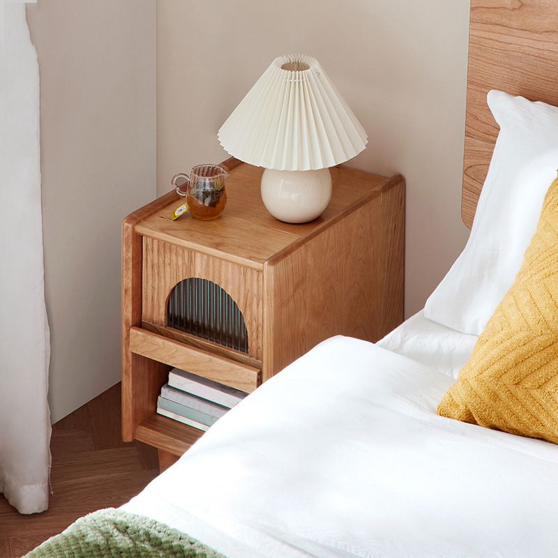 Comodino contemporaneo comodino in legno massiccio mobile per camera da letto