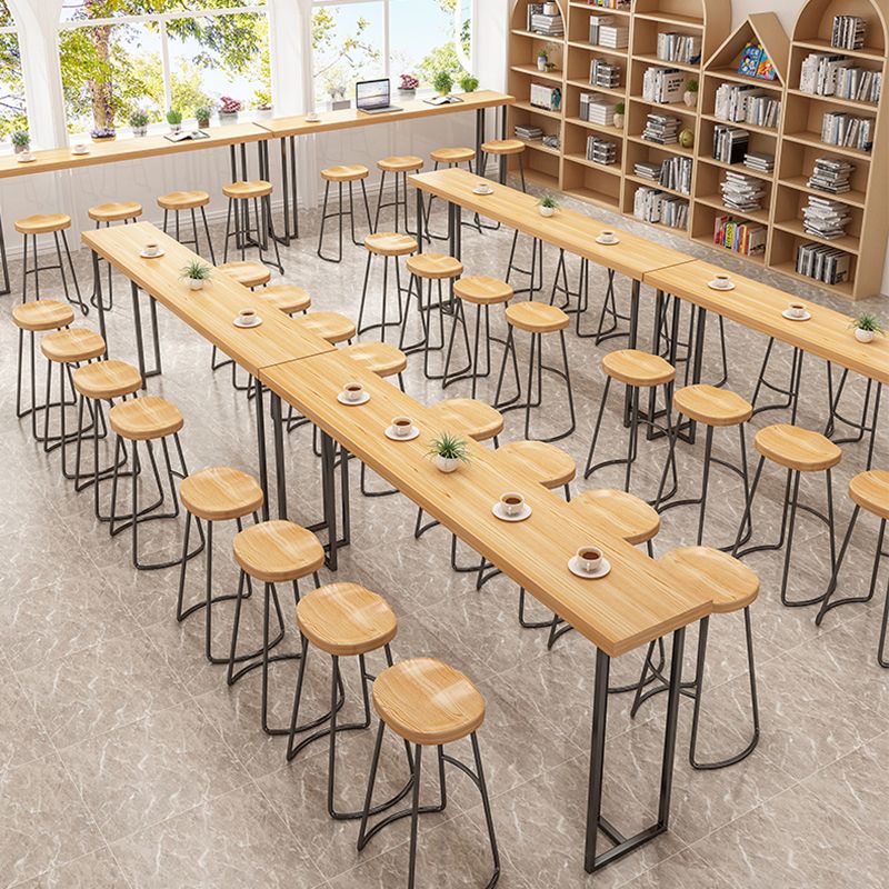 Modern Solid Wood Bistro Accent Dining Table Rectangle Bar Table in Natural Clearhalo 'Bar Furniture' 'Bar Tables' 'bar_tables' 'furn' 'furn_bar_tables' 'Furniture' 'furniture_bar_tables' 'Kitchen & Dining Furniture' 1200x1200_7fad5a31-fcf7-40bb-8eee-0344c299996c