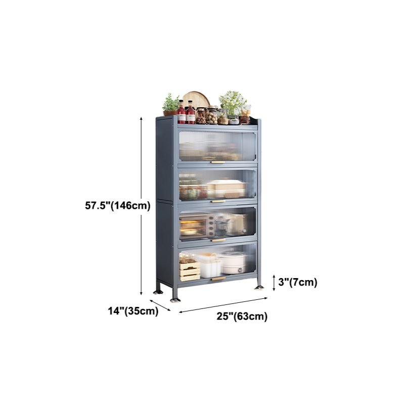 Modern Style Kitchen Server Glass Doors Metal Frame Server for Living Room Clearhalo 'buffet_sideboard' 'Buffets & Sideboards' 'furn' 'furn_buffet_sideboard' 'Furniture' 'furniture_buffet_sideboard' 'Kitchen & Dining Furniture' 1200x1200_7fade3da-823c-4aab-899f-b950ec6d8920