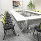 Mesh Mid Back Conference Chair Contemporary Ergonomic Fixed Arms Chairs