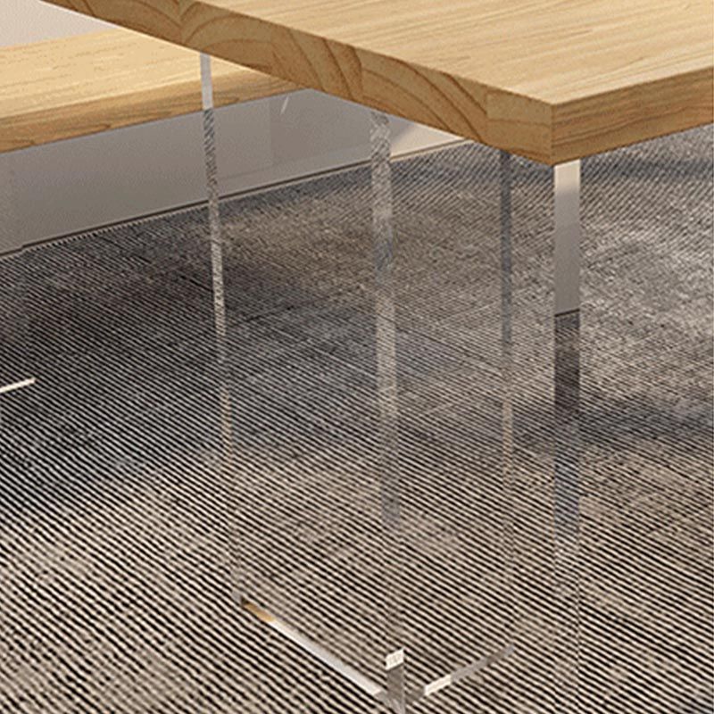 Minimalismo Mesa de madera maciza para mesa rectángica de restaurantes con base acrílica