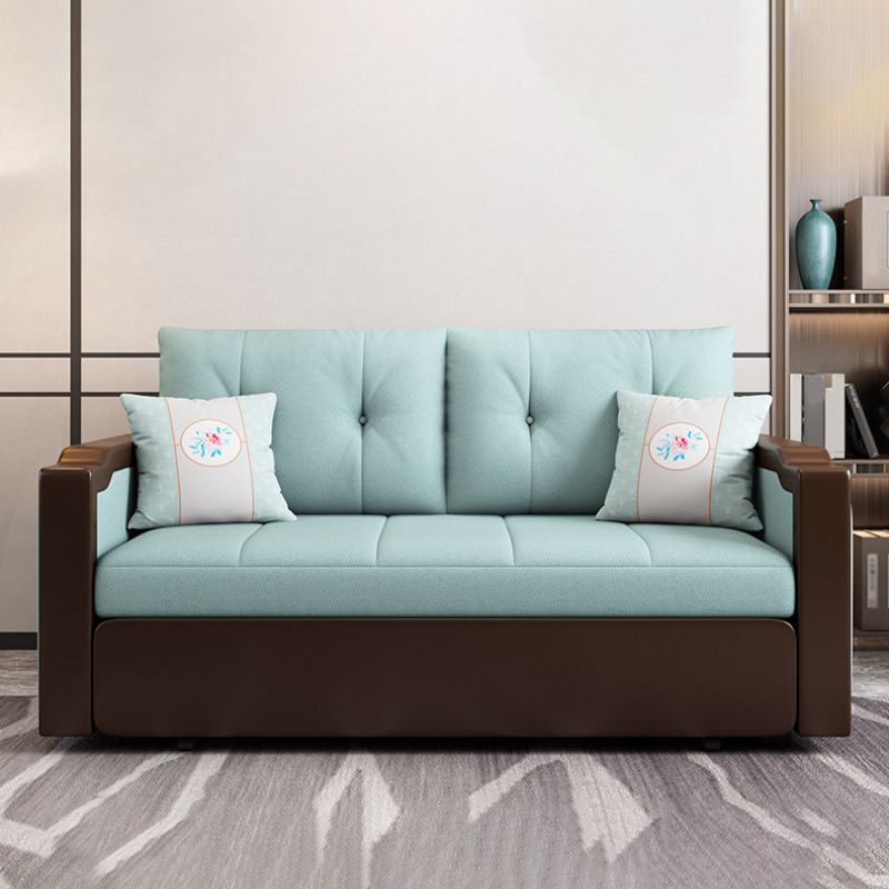 Contemporary Tufted Fabric Sofa Bed with Square Arms in Blue Clearhalo 'furn' 'furn_sofas' 'Furniture' 'Living Room Furniture' 'Sofa' 'sofas' 1200x1200_7fae7b89-28c3-4785-a87d-dfa1e11e96cd
