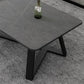 Glam Stone Coffee Table with Black Steel Base and Rectangle Top Clearhalo 'Coffee & Accent Tables' 'Coffee Tables' 'coffee_tables' 'furn' 'furn_coffee_tables' 'Furniture' 'Living Room Furniture' 1200x1200_7fae965f-25e9-46c3-affe-dffcc9c21f5d