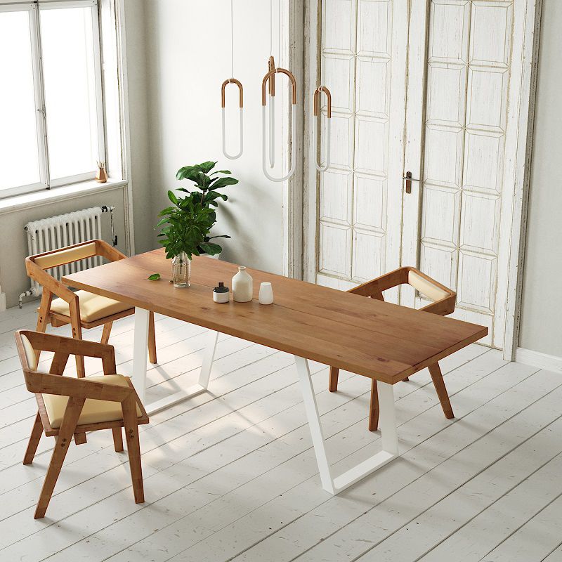 1/2/3/4 Pcs Pine Wood Industrial Dining Set with Rectangle Table Dinette Set Clearhalo 'Dining Room Sets' 'Dining Tables & Seating' 'dining_room_set' 'furn' 'furn_dining_room_set' 'Furniture' 'furniture_dining_room_set' 'Kitchen & Dining Furniture' 'kitchen&dining_furn' 'kitchen' 1200x1200_7faeca68-bbd5-4791-893b-d650e7d48837