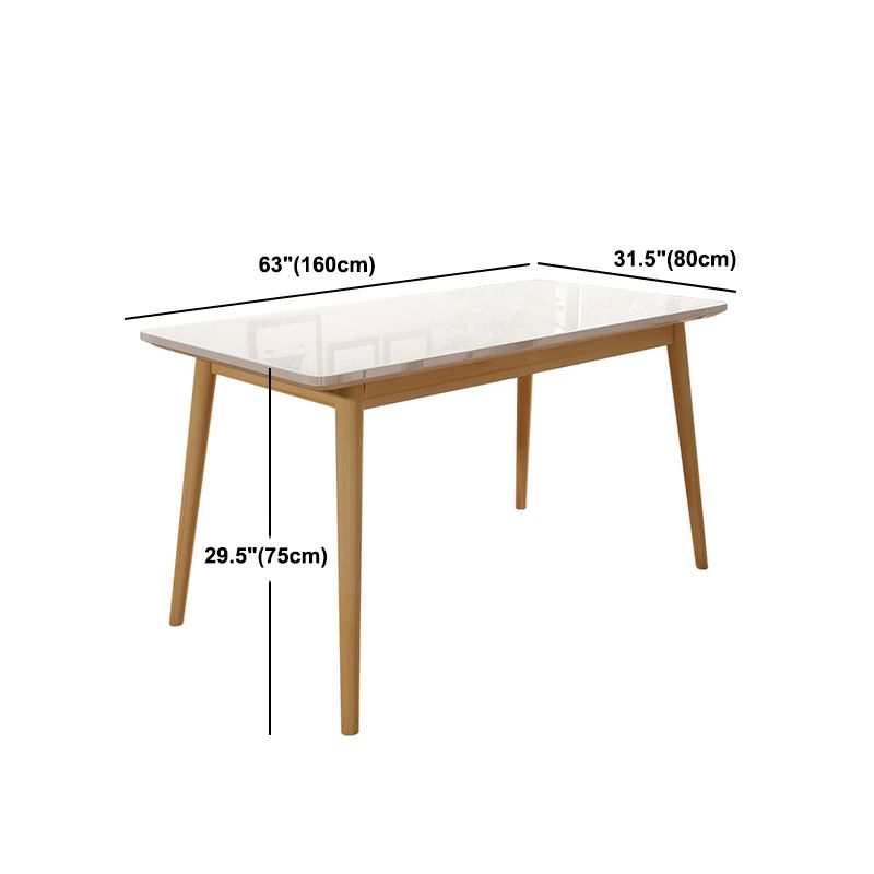 Weißer Steinspitze Esstisch Mitte des Jahrhunderts moderner Tisch mit 4 Beinen