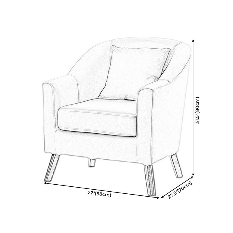 26.77" L * 27.55" W * 32.67" H Bonded Leather Barrel Accent Chair Sloped Arms Barrel Chair Clearhalo 'Accent Chairs' 'accent_chairs' 'Chairs & Seating' 'furn' 'furn_accent_chairs' 'Furniture' 'furniture_accent_chairs' 'Living Room Furniture' 1200x1200_7fafc2d3-597e-4283-a5b0-204b2c269242
