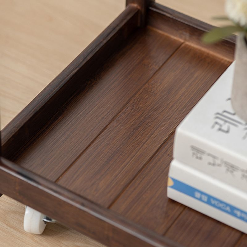 Legno massiccio contemporaneo 4 gambe quadrate a doppio livello tavolino