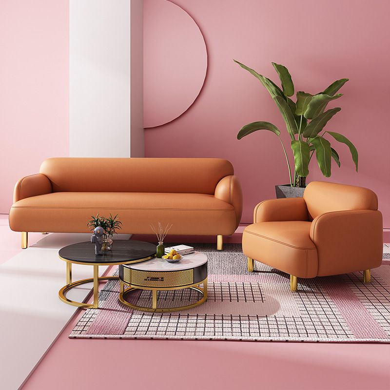 Modern Faux Leather Standard Sofa Recessed Arm Tight Back Sofa Clearhalo 'Furniture' 'furniture_sofas' 'kitchen' 'kitchen_sofas' 'Living Room Furniture' 'Sofa' 'sofas' 1200x1200_7fb8246c-1ded-4c28-a2db-b7087bfa7929