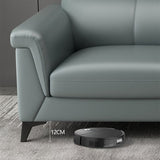 Contemporary Green Stain-Resistant Genuine Leather for Living Room Sofa