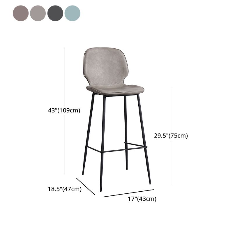 Leather Footrest Counter Stool Contemporary Buckets Low Back Bar Stool with Cushion Clearhalo 'Bar Furniture' 'Bar Stools' 'bar_stools' 'furn' 'furn_bar_stools' 'furniture_bar_stools' 'Kitchen & Dining Furniture' 'kitchen&dining_furn' 'kitchen' 'kitchen_furn' Furniture' 1200x1200_7fb908a2-2721-45df-8299-7da7a5b02efb