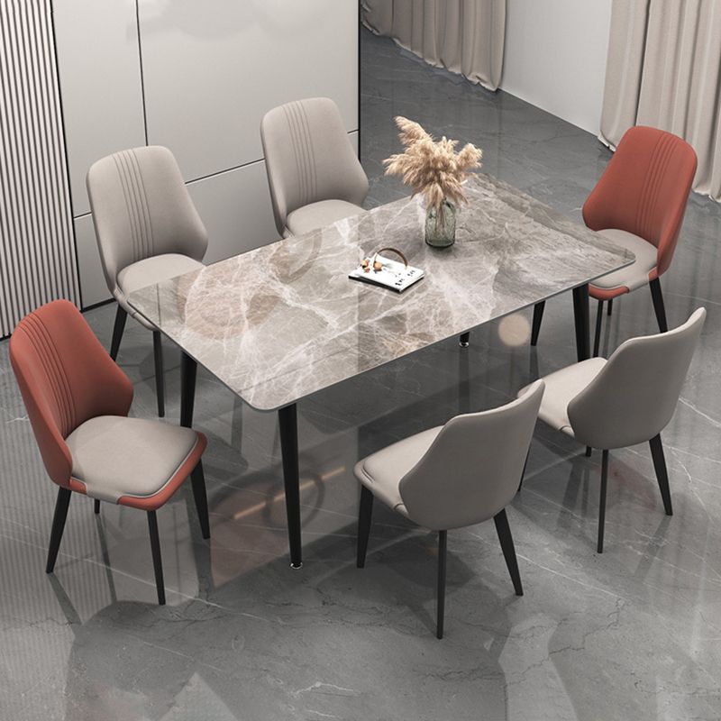Modern Style Leather Dining Chairs Solid Back Armless Dining Side Chairs Clearhalo ' kitchen&dining_furn' 'Dining Chairs' 'Dining Tables & Seating' 'dining_chair' 'furn' 'furn_dining_chair' 'Furniture' 'furniture_dining_chair' 'Kitchen & Dining Furniture' 'kitchen' 1200x1200_7fb98a21-32a7-4fe4-81ea-eaf3b4ad4a53